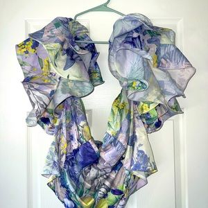 Pretty Little Thing white floral puff sleeve Bardot crop top. 20. Never worn.